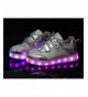 Sneakers LED Shoes for Kids Boys Girls USB Charging Light up Shoes Sequins Sneakers - Silver - C818HRS9CDD $50.44