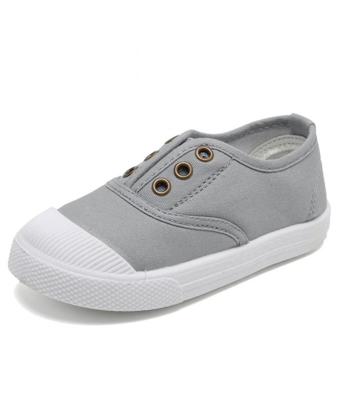 Sneakers Kids Canvas Sneaker Slip-on Baby Boys Girls Casual Fashion Shoes(Toddler/Little Kids)-Gray-23 - CN186W5ZG45 $25.96