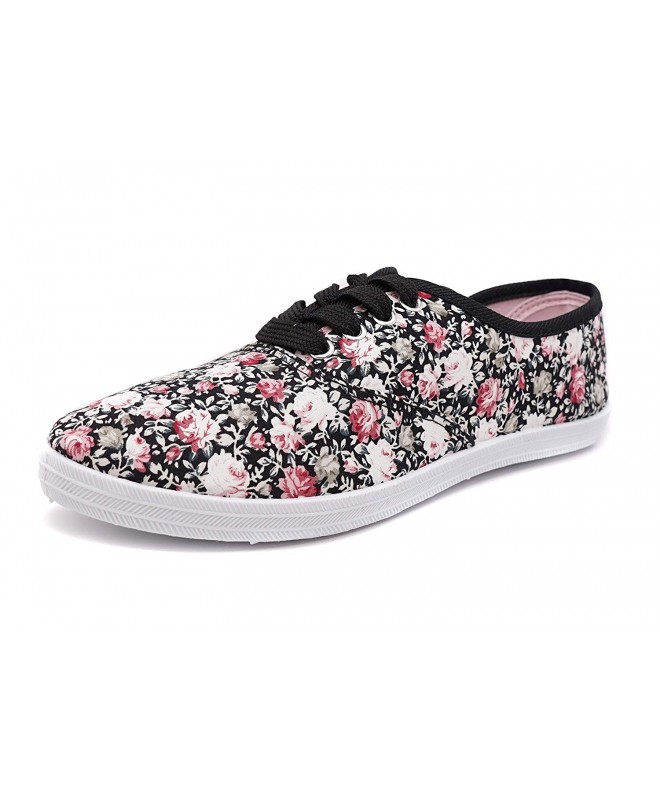 Sneakers Kids Lace up Tennis Shoes Boys Girls Sneakers - Floral - CK18C6E0AMX $25.46