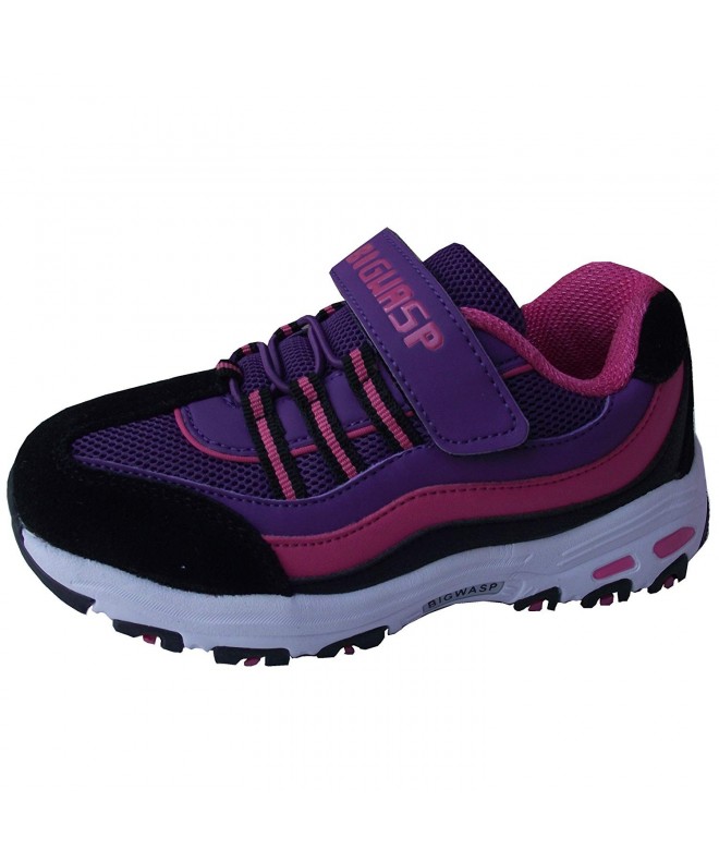 Sneakers Girl's Outdoor Running Sneaker Sports Mesh Shoes (Little Kid/Big Kid) - Black&purple - C912IAW81R9 $56.84