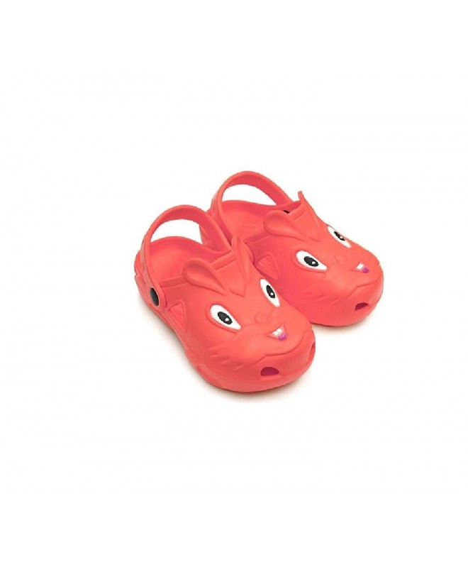 Clogs & Mules Children's All-Weather Novelty Animal Clogs Toddler Thru Little Kid Sizes (9 - Red) - CI180TNW6IQ $20.77