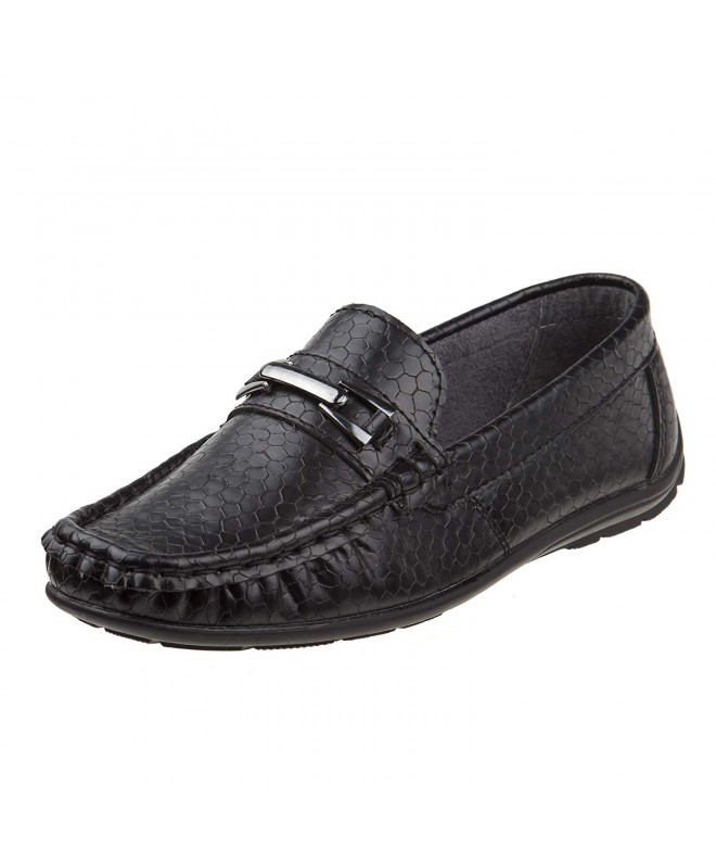 Loafers Boys Casual Driving Slip-on Shoe (Toddler - Little Kid - Big Kid) - Black Crocodile - CM18EMGC08G $35.68