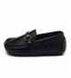 Loafers Toddler Boys Girls Soft Split Leather Slip-On Loafer Boat Dress Shoes - Black - C6183YDAZQ4 $34.23