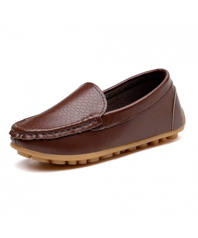 Loafers Casual Loafers Shoes Boys Girls Plush Moccasin Slip on Slippers Boat-Dress Shoes/Sneaker/Flats - 2 Brown - CV188USYHA...