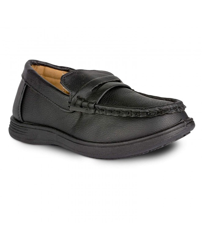 Loafers Loafer for Boys Moccasin Boys Loafers - Faux Leather - Black (V6) - CZ18C9WTWA3 $28.30