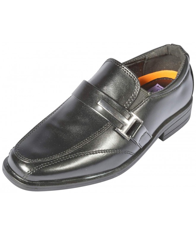 Loafers Boys Memory Foam Slip On Dress Shoe (Toddler/Little Kid/Big Kid) - Black Side Buckle - CO18HIDCC73 $45.67