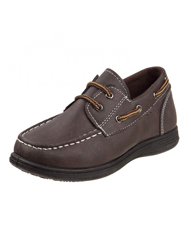 Loafers Boys Slip On Boat Shoes (Toddler/Little Kid/Big Kid) - Brown/Black - CQ18KIWIXAC $44.06