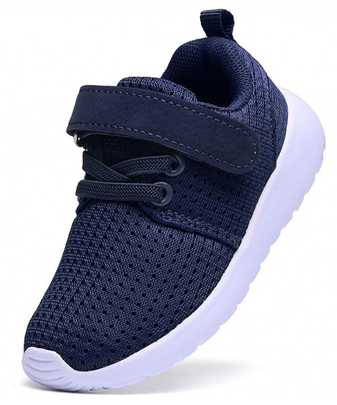 Running Boy's Girl's Lightweight Breathable Sneakers Strap Athletic Running Shoes - Navy - CA18NQ0XEY2 $34.58