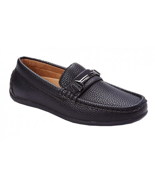 Loafers Franco Vanucci Youth Boy's Slip On Dress Loafers - Black-g-1 - CE189A4GW89 $84.10