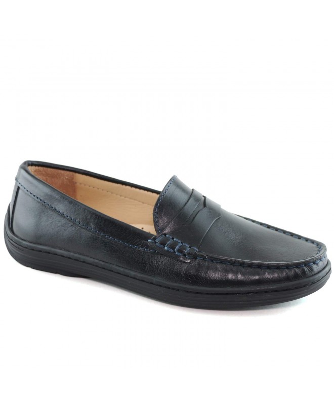 Loafers Kids Boys/Girls Genuine Leather Made in Brazil Naples Penny Loafer - Black Napa - CL18HE6GWHX $75.05
