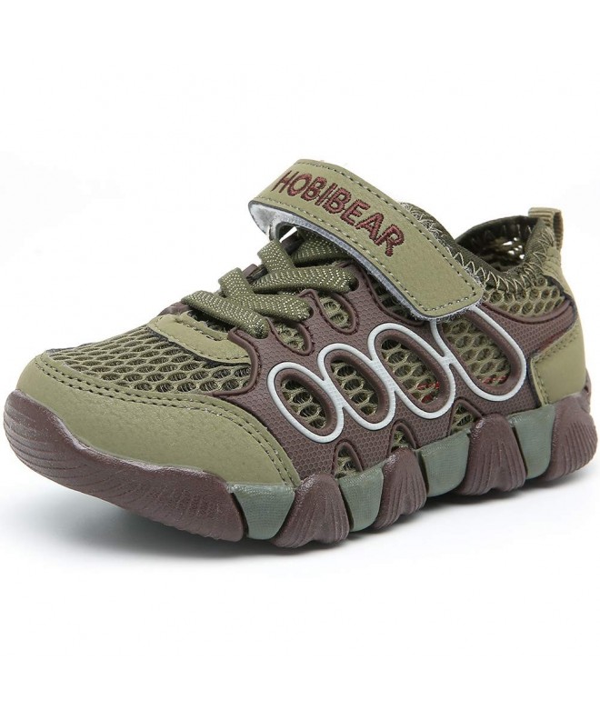 Running Kids Outdoor Sneakers Strap Athletic Running Shoes - Army Green - CS18NEC6T6N $38.52