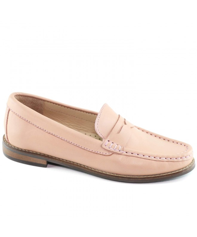 Loafers Kids Boys/Girls Genuine Leather Made in Brazil Greenwich Penny Loafer - Rose Napa - CC18HE8T3ZD $91.37