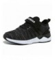 Running Kids Breathable Knit Sneakers Lightweight Mesh Athletic Running Shoes - Black - C018H23E4XH $39.90