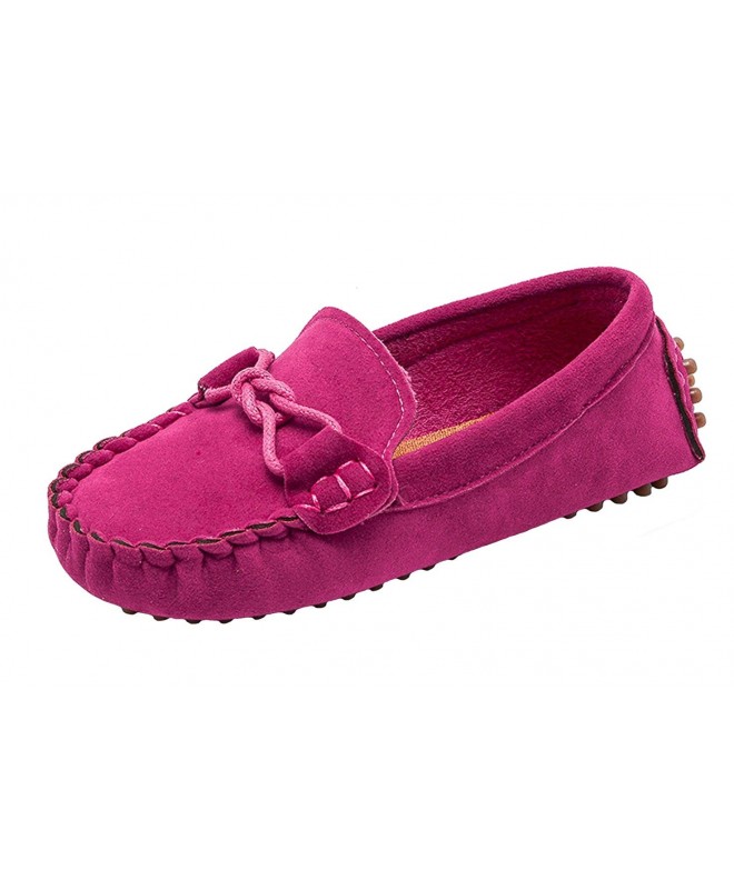 Loafers Boys Girls Suede Slip-On Loafers Oxfords Moccasins Casual Shoes(Toddler/Little Kid/Big Kid) - Rose Red - C018EK8QOGZ ...