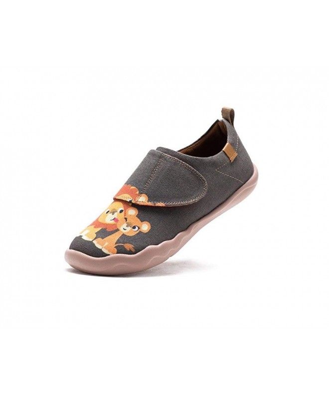 Loafers Kid's Sweet Lion Travel Canvas Loafer Shoe Grey (Big Kid) - CE12GI3UKSL $70.89