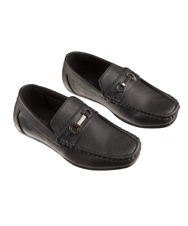 Loafers Boys Fashion Loafers Slip on Dress Shoes in White and Black - Sizes Toddlers 6 to Big Boys 8 - Black - CI186H47925 $4...