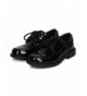Loafers Boys Patent Leatherette Lace Up Dress Shoe GB31 - Black - CD180W8HSNC $47.54