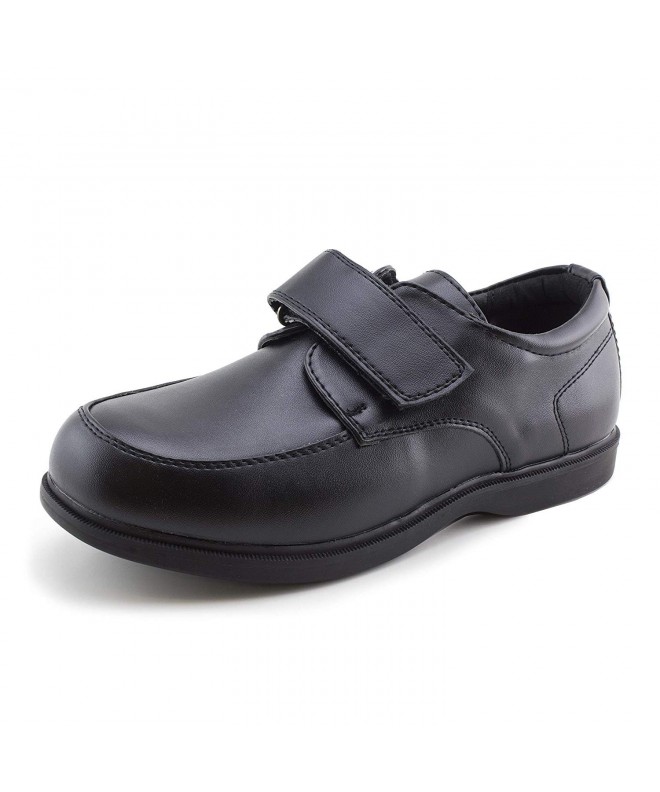 Loafers Boys Hook and Loop Closure School Uniform Dress Loafers (Toddler/Little Kid/Big Kid) - Black 2 - C618KY6XH37 $35.20