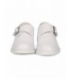 Loafers Boys Leatherette Single Buckle Hook and Loop Uniform Shoe GH26 - White - C617YZWO8GL $37.95