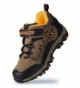 Hiking & Trekking Kids Waterproof Outdoor Hiking Athletic Sneakers Running Shoes - Brown/Orange(fabric) - CQ18GC8H3ZC $45.65