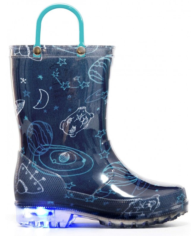 Rain Boots Toddler Kids Light Up Rain Boots - Blue Cosmos - C818KOYAN8C $42.99