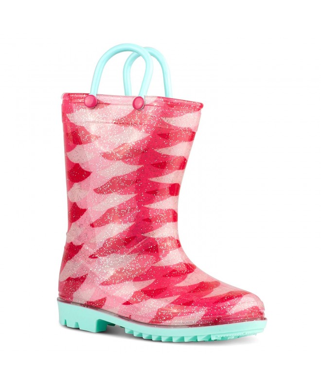 Rain Boots Children's Rain Boots for Little Kids & Toddlers - Boys & Girls - Pink (Mermaid) - CX18C228S90 $31.64