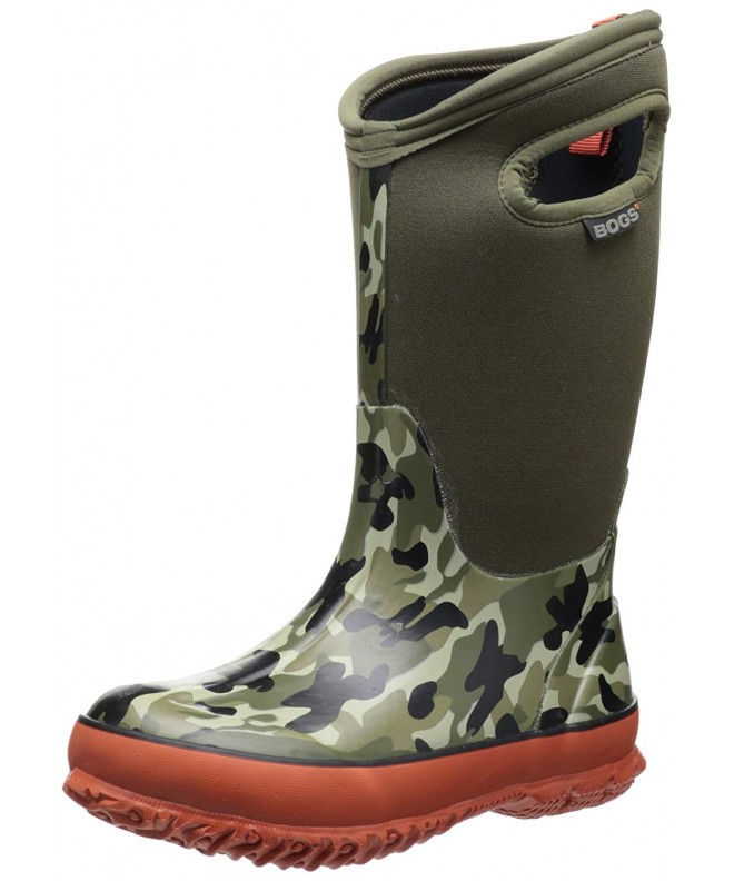 Rain Boots Kids' Classic High Waterproof Insulated Rubber Neoprene Rain Boot - Camo Print/Olive/Multi - CQ11BSE7H73 $96.32