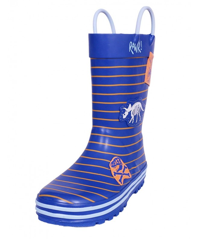 Rain Boots Children's Rain Boots Natural Rubber - Dinosaur-blue - C91800LSEYQ $39.51