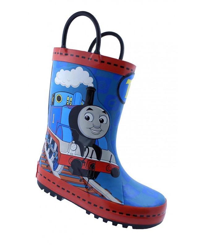 Rain Boots Thomas The Train Toddler Boy's Pull-On Rubber Rain Boots Blue - C118HS9E9NZ $54.19