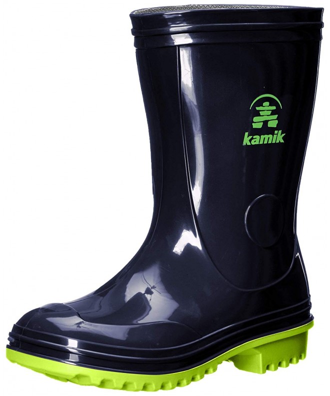 Rain Boots Kids' Pebbles Rain Boot - Navy Lime - CQ18GC6IDMX $48.15