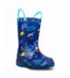 Rain Boots lilly Girls' Light-Up Rubber Rain Boots - Blue (Space) - C9186EE2RLQ $30.48