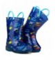 Rain Boots lilly Girls' Light-Up Rubber Rain Boots - Blue (Space) - C9186EE2RLQ $30.48
