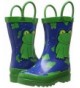 Rain Boots Puddle Play Kids Boys' Green Frog Character Printed Waterproof Easy-On Rubber Rain Boots (Toddler/Little Kids) - C...