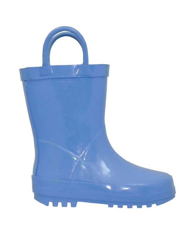 Rain Boots Solid Rubber Rainboots - Blue - C6113PFCF8J $28.45