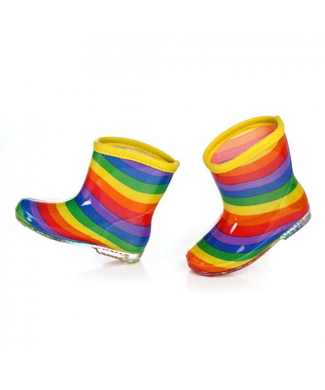 Rain Boots Children's Rainbow Colorful Rain Boots Anti-Slip Shoes - C118EOCIE87 $54.69