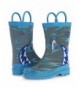 Rain Boots Kids Boys' Shark in the Sea Character Printed Waterproof Easy-On Rubber Rain Boots (Toddler/Little Kids) Grey - CJ...