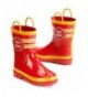 Rain Boots Fire Chief Boys Red Rain Boots (7/8 US Toddler) - CI114I3BFAZ $72.99