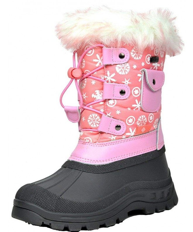 Snow Boots Boys & Girls KSNOW Insulated Waterproof Snow Boots - Pink - CN1848N2KQZ $44.05