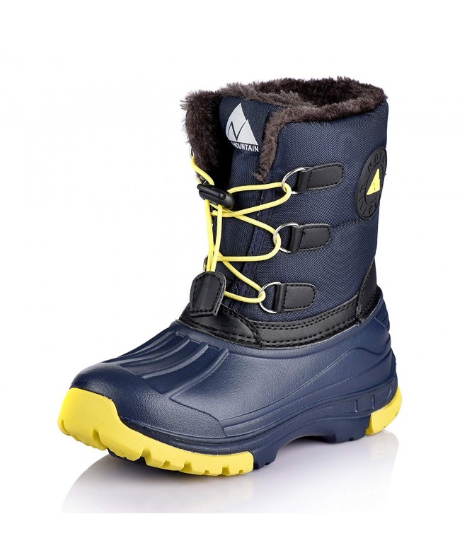 Snow Boots Boy's and Girl's Waterproof Winter Snow Boots - Nfwbn02 - Navy - C918EWACT4Z $49.77