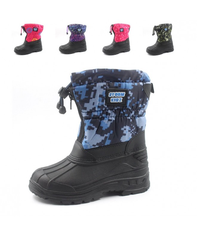 Snow Boots Unisex Cold Weather Snow Boot (Toddler/Little Kid/Big Kid) Many Colors - Blue Digital Camo - CP17YLAA4T0 $38.00