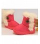 Snow Boots Baby's Girl's Boy's Cute Flat Shoes Bailey Button Winter Warm Snow Boots - Rose Red - CR18LG5U44K $32.49