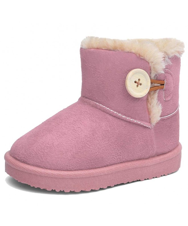 Snow Boots Girl's and Boys Winter Snow Boots Fur Outdoor Slip-on Boots (Toddler/Little Kids) - Pink - C718LL6OAT6 $25.49