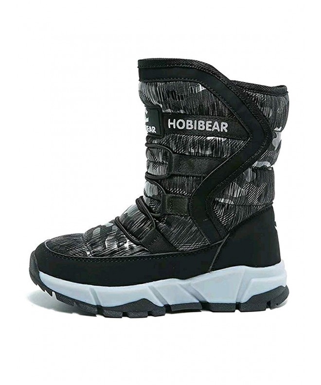 Snow Boots Snow Boots for Boys and Girls Winter Outdoor Kids Shoes(Toddler/Little Kid/Big Kid) - Black - CC18K62YZQ8 $63.15