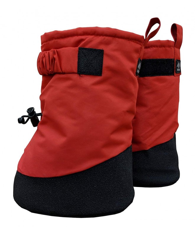 Snow Boots N'Ice Kids Little Boys and Girls Winterproof 100 Gram Thinsulate Snow Booties - Red 18 - CG180NN6UNK $20.77