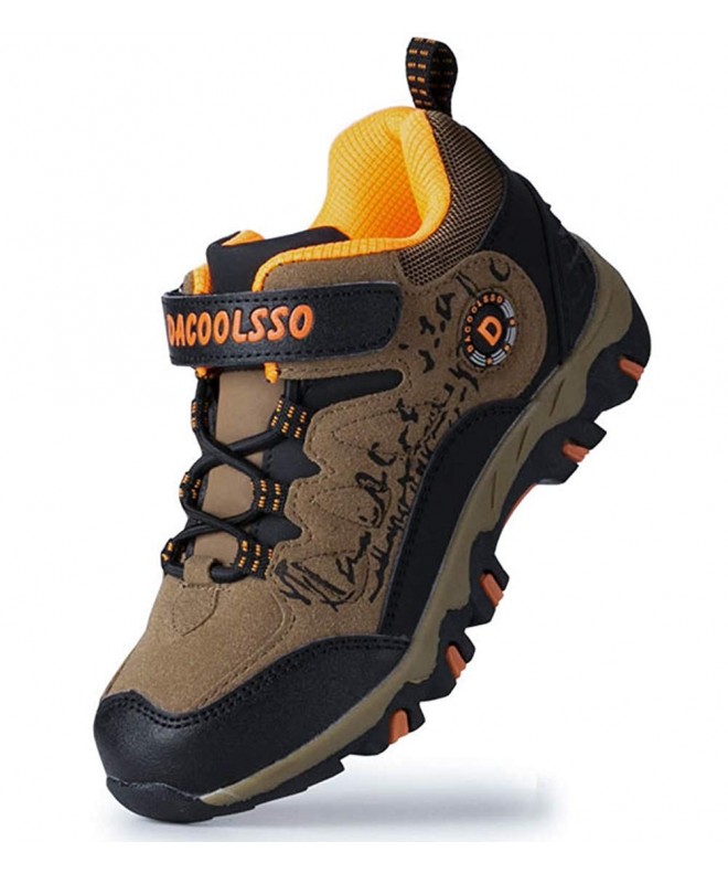 Running Kids Waterproof Outdoor Hiking Athletic Sneakers Running Shoes - Brown/Orange(fabric) - C118EZOU7OY $50.43