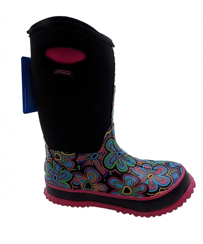 Snow Boots Kids Power Flower II Boot - Black/Pink - 5 - CN12MUDVV45 $82.43