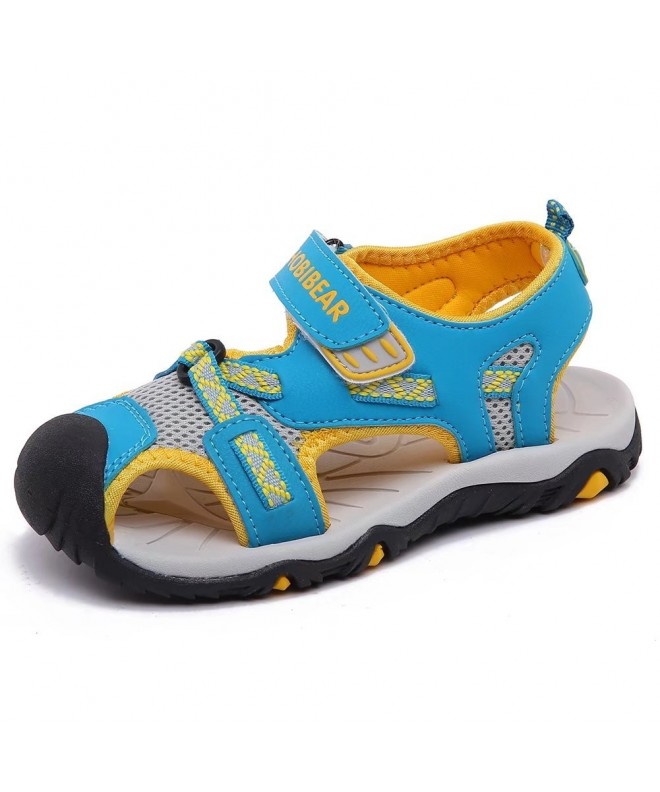 Sport Sandals Boys Outdoor Closed-Toe Summer Sport Sandals - Blue/Orange - CS18E5EONYH $28.56