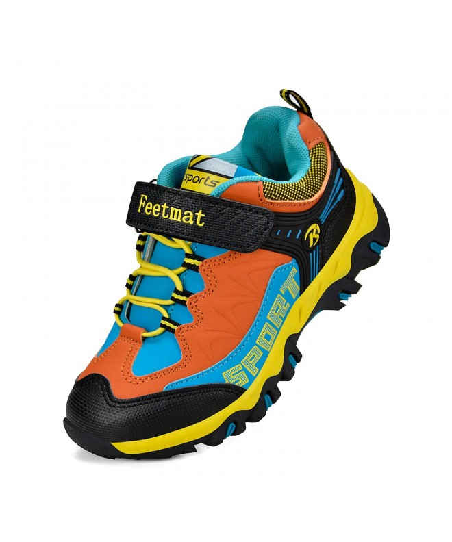 Trail Running Boys Hiking Shoes Waterproof Kids Sneaker - Black/Orange - CP180DNIXLR $54.66