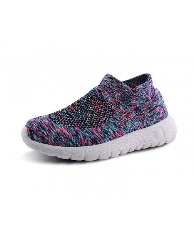 Trail Running Kids Walking Shoes Boys Girls Breathable Slip On Knit Sock Sneakers - Multicolor - CS18II239ID $36.78
