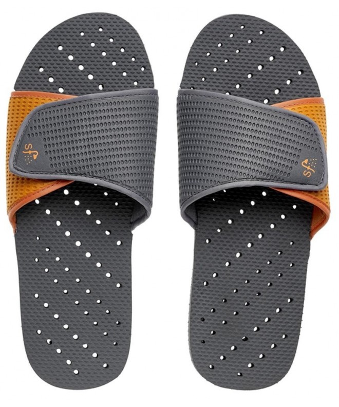 Water Shoes Antimicrobial Shower Water Sandals - Grey/Orange - CE17YDS5I6G $56.33